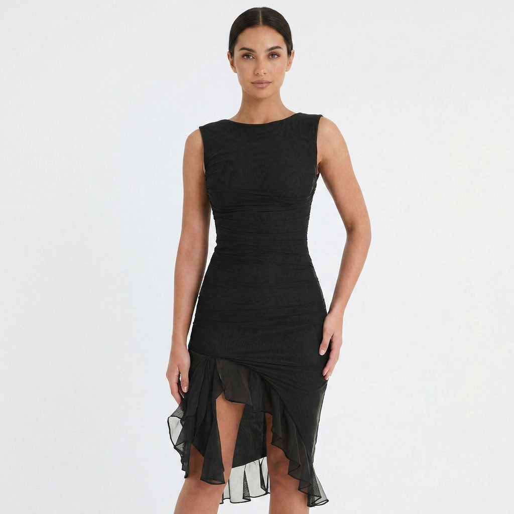 Vivienne Ruffle Midi Dress
